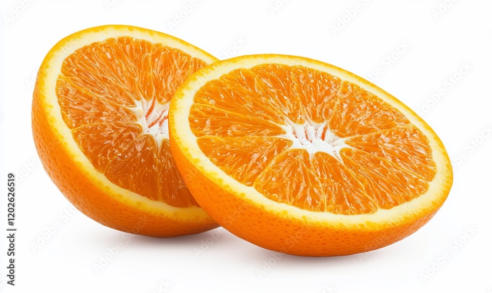 Fresh orange slices isolated on white background. Possible use Food photography Fresh orange slices isolated on white background. Possible use Food photography