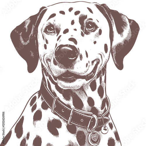 Dalmatian dog vector | dog vector | dog illustration | dog silhouette | dog tattoo | dog engraving | dog drawing photo