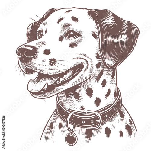 Dalmatian dog vector | dog vector | dog illustration | dog silhouette | dog tattoo | dog engraving | dog drawing photo