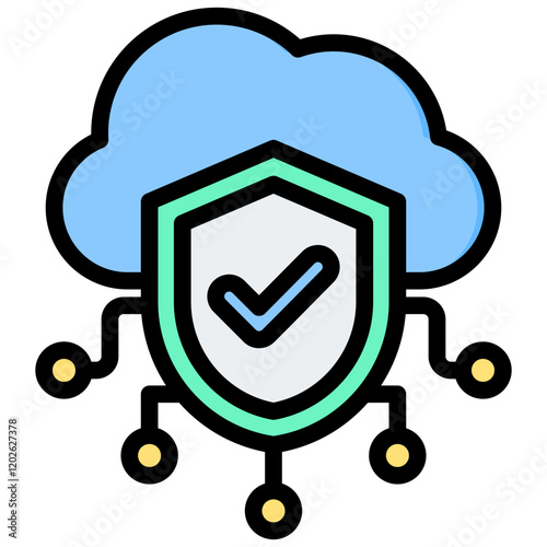 Data Security Outline Color Icon