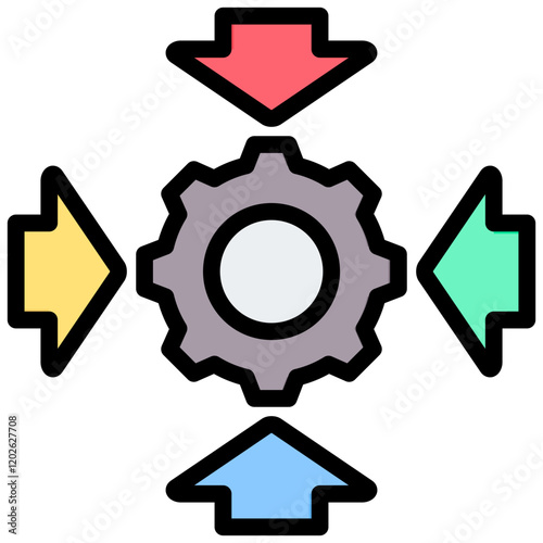 Auto Scaling Outline Color Icon