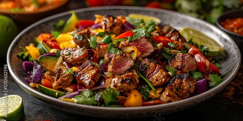 Grilled Beef Salad with Peppers & Herbs photo