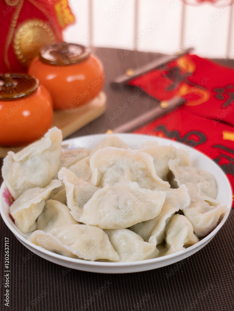 Fototapeta premium Making dumplings for Chinese New Year