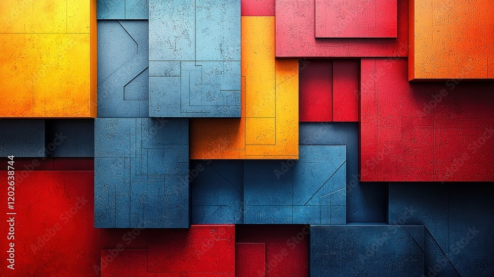 Fototapeta premium Abstract Geometric Colorful Cubes Wallpaper