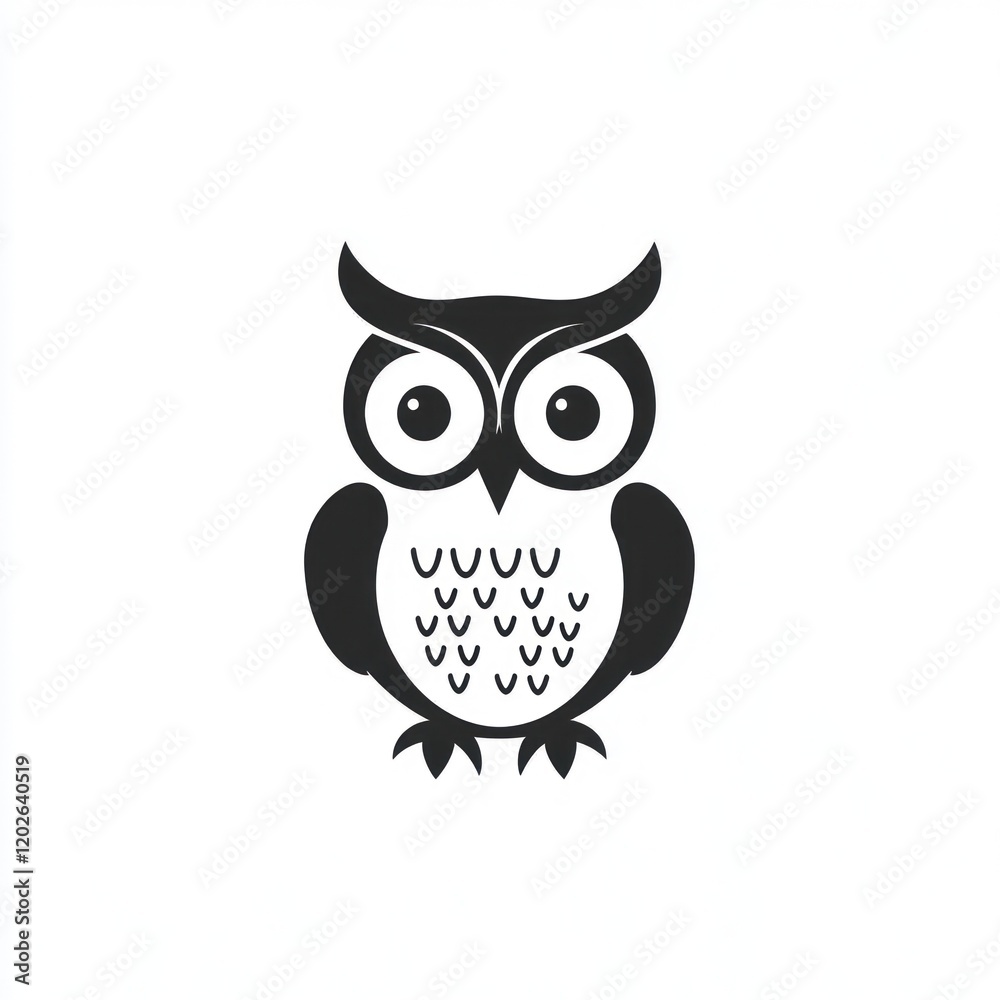 Cute cartoon owl illustration, white background, children's book, design element (2) Cute cartoon owl illustration, white background, children's book, design element (2)