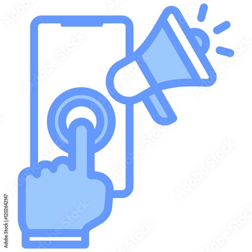 Call To Action Blue Icon