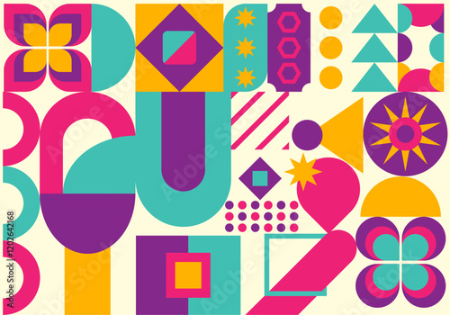 geometric background abstract Free Vector blue pink