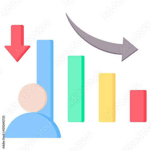 Churn Rate Flat Icon