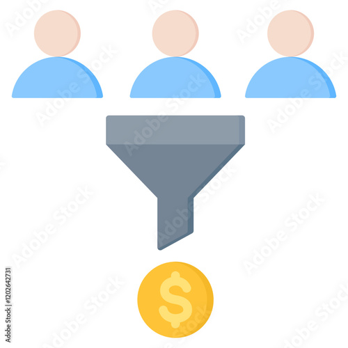 Sales Funnel Flat Icon