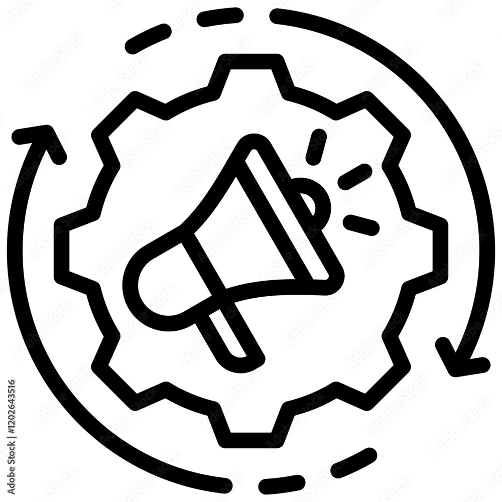 Marketing Automation Outline Icon Marketing Automation Outline Icon