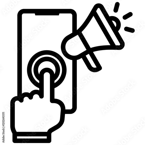 Call To Action Outline Icon