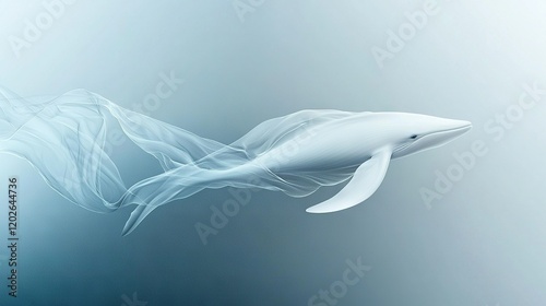   A dolphin in water with smoke from its mouth and a wave emerging from its blowhole