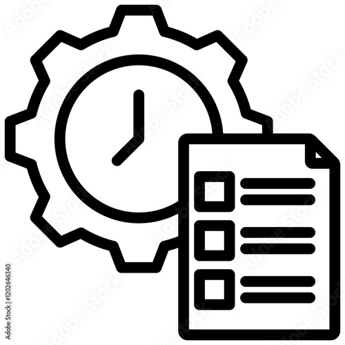 Time Management Outline Icon