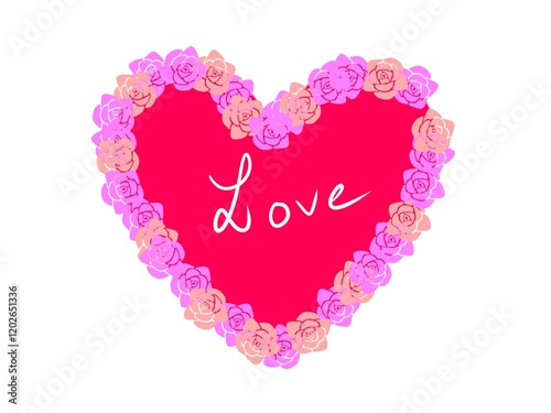pink heart with flowers