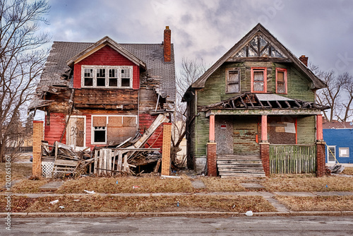 Two Houses Slowly Decaying In Highland Park
