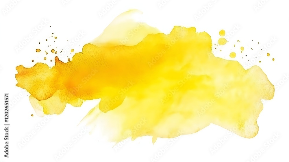Fototapeta premium Abstract Yellow Watercolor Paint Splotch Background