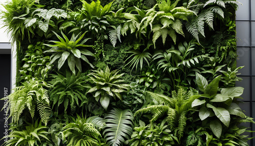 A lush vertical garden wall