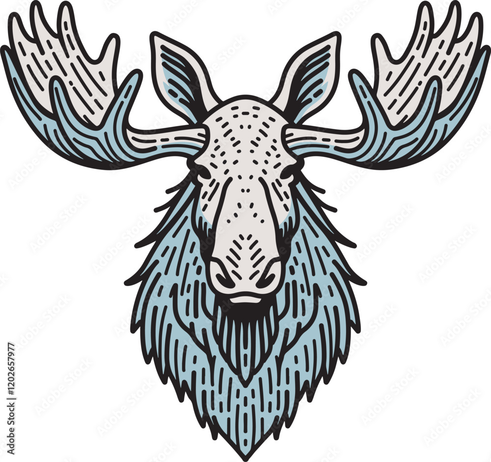 Obraz premium Adorable moose character illustration design art