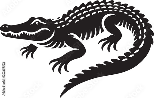 Wallpaper Mural Alligator icon silhouette vector with white background Torontodigital.ca