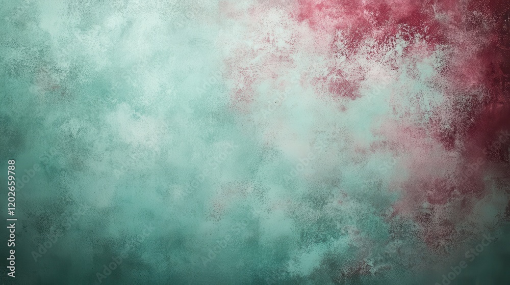 Fototapeta premium Abstract Teal and Burgundy Textured Background Grunge Wall Vintage Design Painted Surface