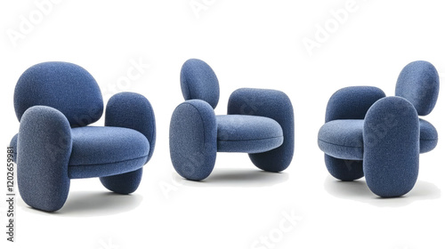 Modern Minimalist Chairs Collection With Soft Curves Generative AI