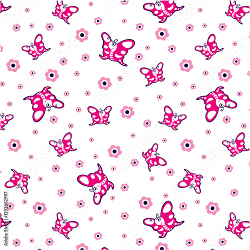 Butterflies and Daisies pattern