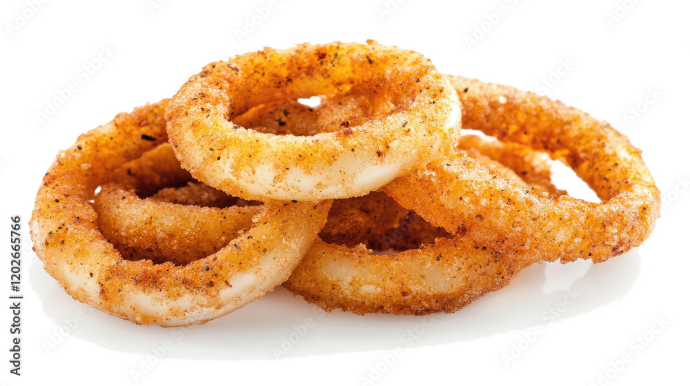 Enjoy Crispy Onion Rings on a White Surface Generative AI Enjoy Crispy Onion Rings on a White Surface Generative AI