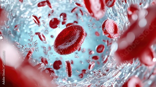 Wallpaper Mural Red Blood Cells Flowing in a Digital Bloodstream Animation Torontodigital.ca