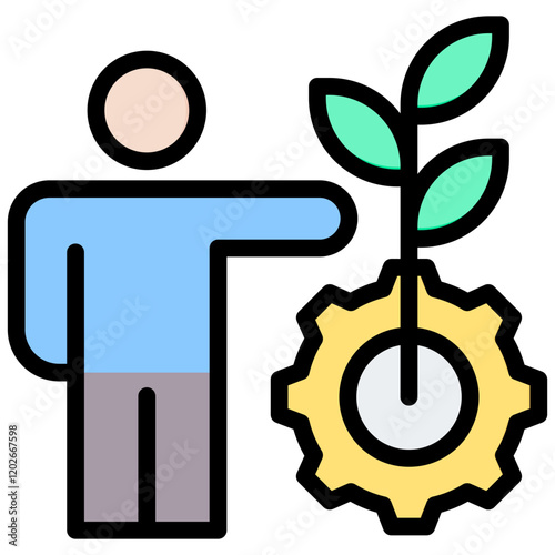 Personal Development Outline Color Icon