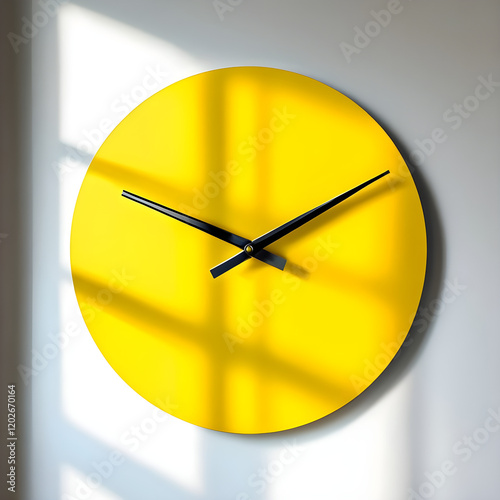 yellow wall clock mockup