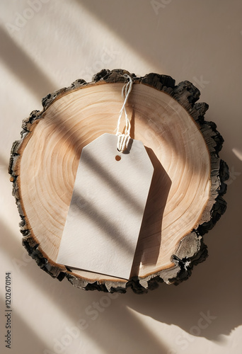 label on wood mockup