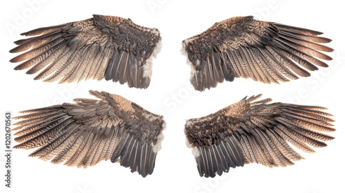 Spectacular Phoenix Wings Set on Transparent Background Generative AI photo