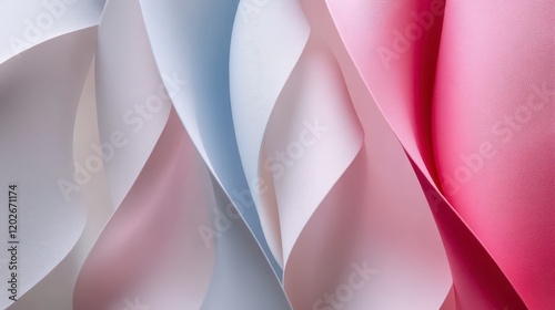 Wallpaper Mural Abstract Pastel Pink White and Blue Fabric Waves Elegant Textured Background Torontodigital.ca
