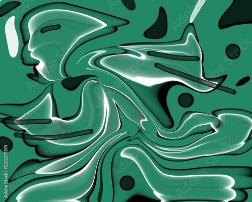 Green Marble effect liquid texture background wallpaper