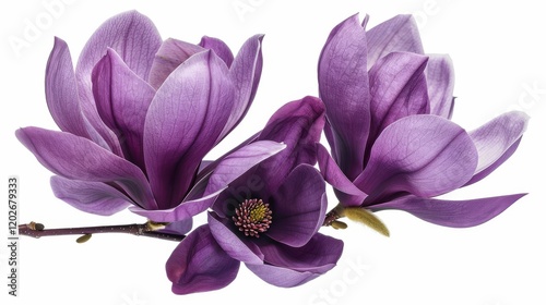 Purple magnolia flower, Magnolia felix isolated on white background, with clipping path photo