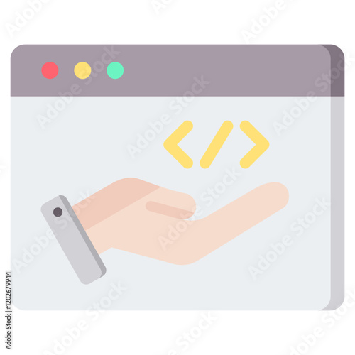Saas Flat Icon