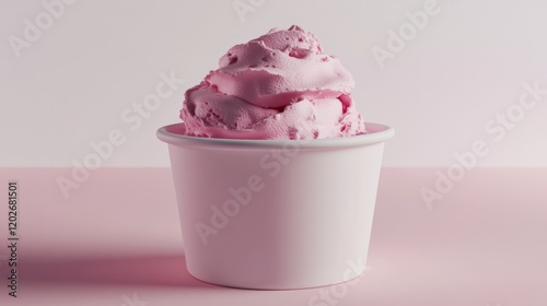 Purple sweet ice cream on a cup