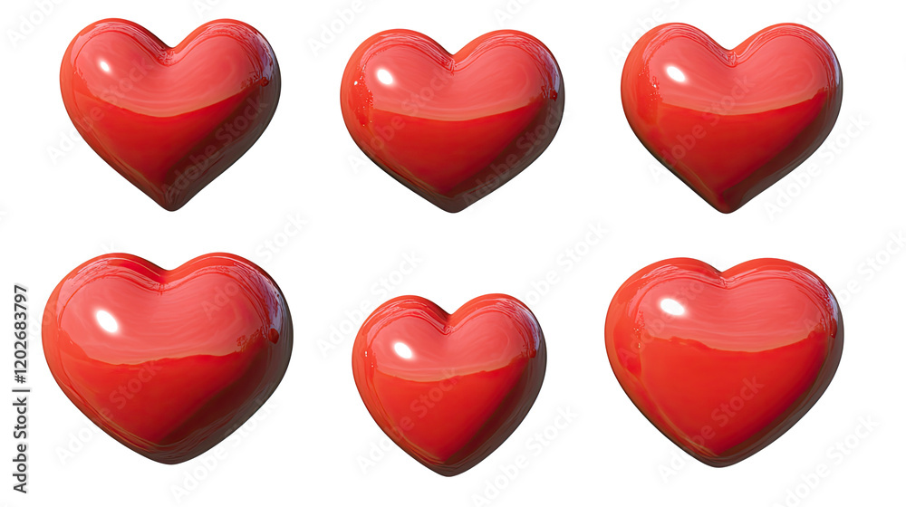 Red Hearts on Transparent Background Generative AI Red Hearts on Transparent Background Generative AI