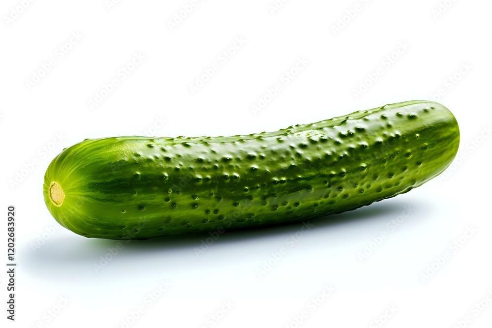 Fresh green cucumber isolated on white background, perfect for food packaging, restaurant menus, and healthy lifestyle marketing materials. Fresh green cucumber isolated on white background, perfect for food packaging, restaurant menus, and healthy lifestyle marketing materials.