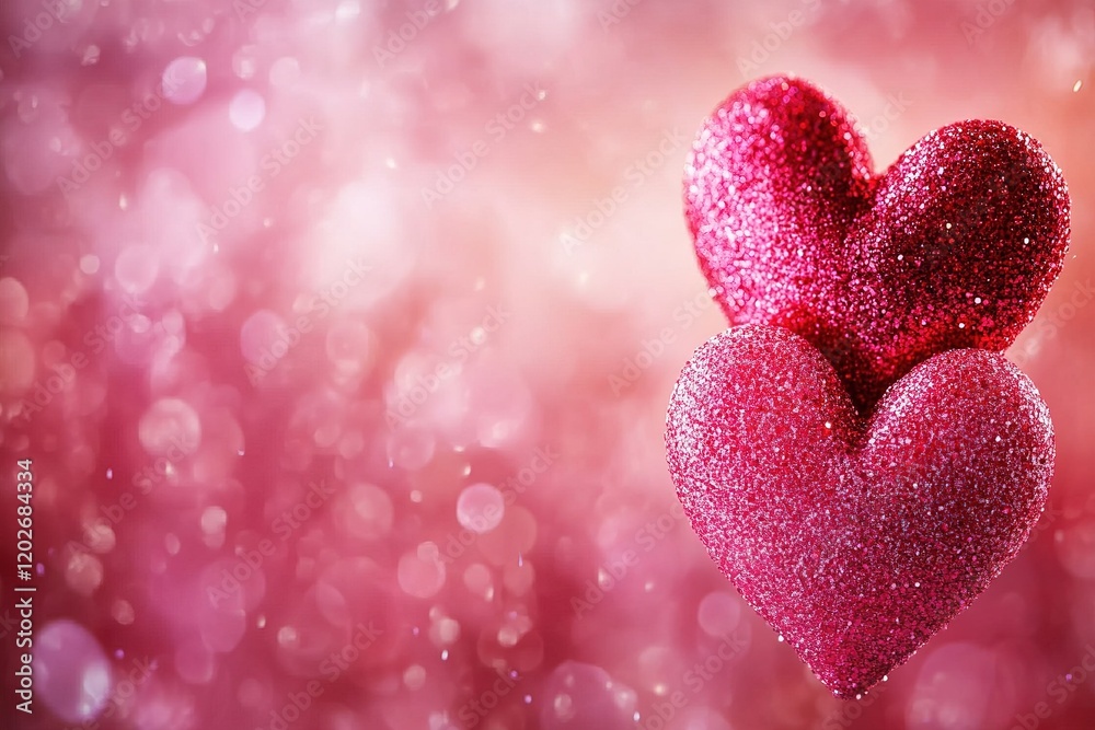 Fototapeta premium Valentine e-card design with animated hearts and customizable text fields