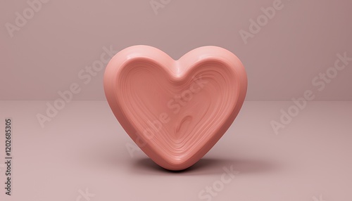 Wallpaper Mural Soft Pink 3D Rendered Heart Shape Valentine's Day Romantic Abstract Design Torontodigital.ca