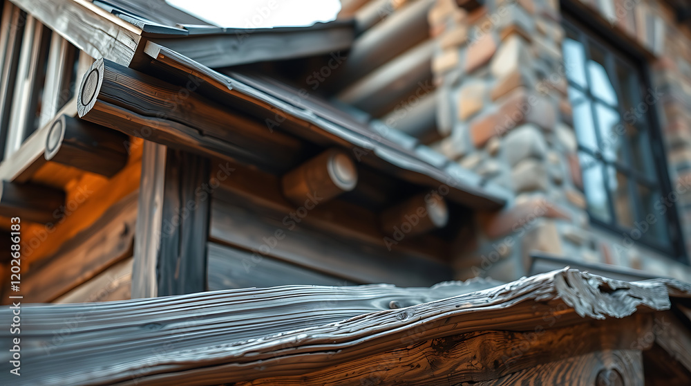 Rustic Log Cabin Architecture: Awe-Inspiring Wood and Stone Design. Picturesque Timber Home Exterior, Weathered Wood Details, and Vintage Charm. Real Estate and Property Showcase. Rustic Log Cabin Architecture: Awe-Inspiring Wood and Stone Design. Picturesque Timber Home Exterior, Weathered Wood Details, and Vintage Charm. Real Estate and Property Showcase.