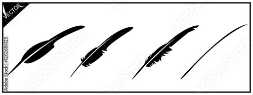bird feather silhouette. vector illustration.
