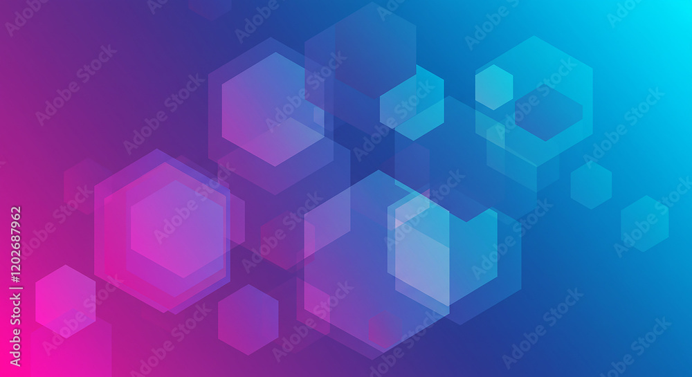 Abstract Hexagon Pattern Geometric Shapes Gradient Background Tech Design Modern Wallpaper