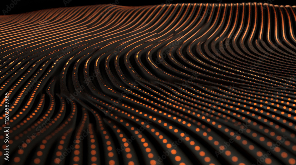 custom made wallpaper toronto digitalAbstract waves of glowing orange dots create dynamic pattern