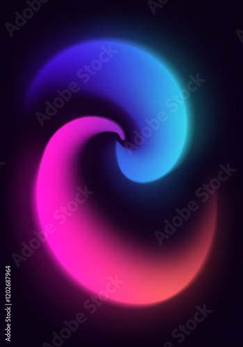 Wallpaper Mural Abstract Swirling Neon Pink and Blue Gradient Design Futuristic Background Torontodigital.ca