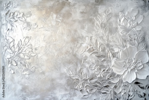 Elegant embossed floral design on textured background