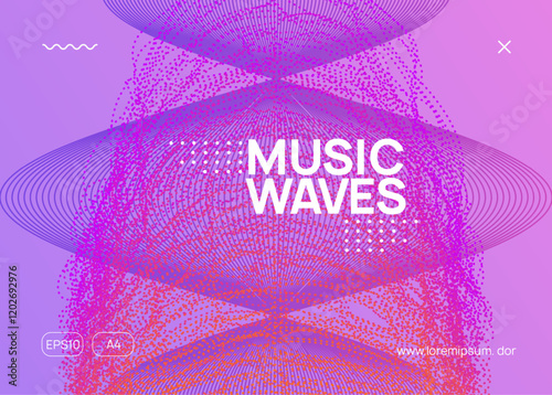 Night Club Banner. Violet Dj Poster. Green Night Club Flyer. Nightclub Beat Illustration. Fest Background. Dance Trance Template. Festival Vector. Pink Night Club Banner