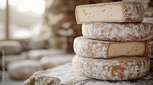 Rustic Farmhouse Cheese Stack, Winery Background photo