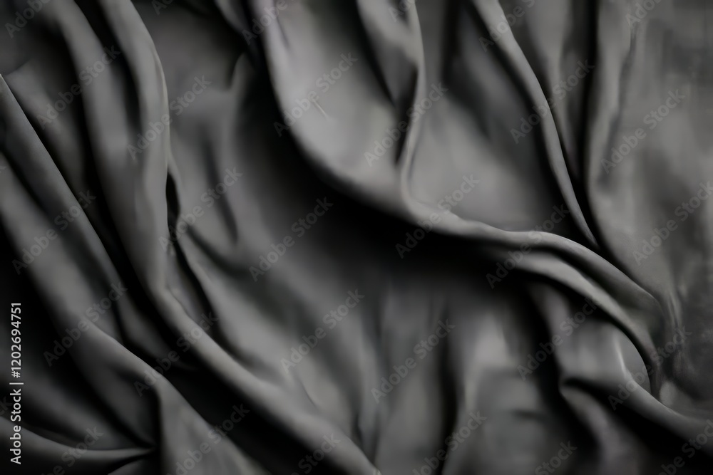 Fototapeta premium Draped dark fabric, elegant texture.